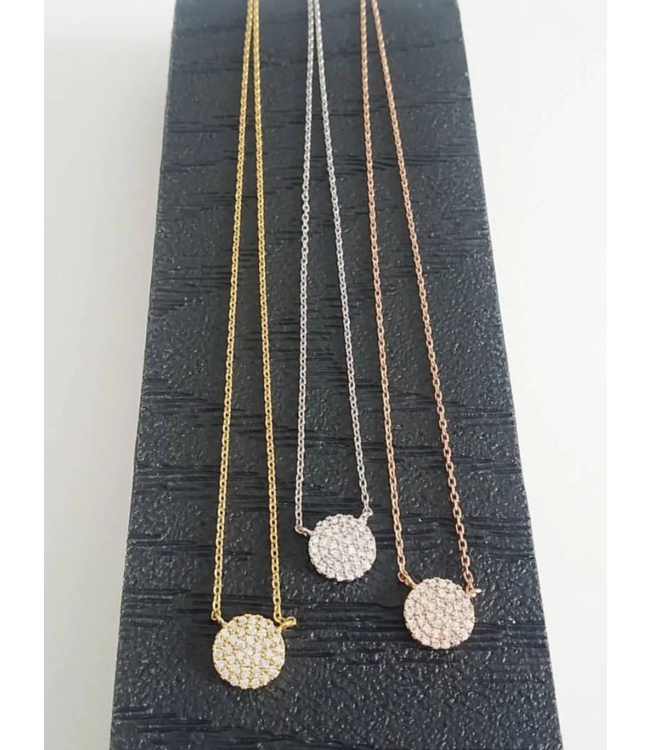 Must Have Mini Flawless Pave Disc Necklace