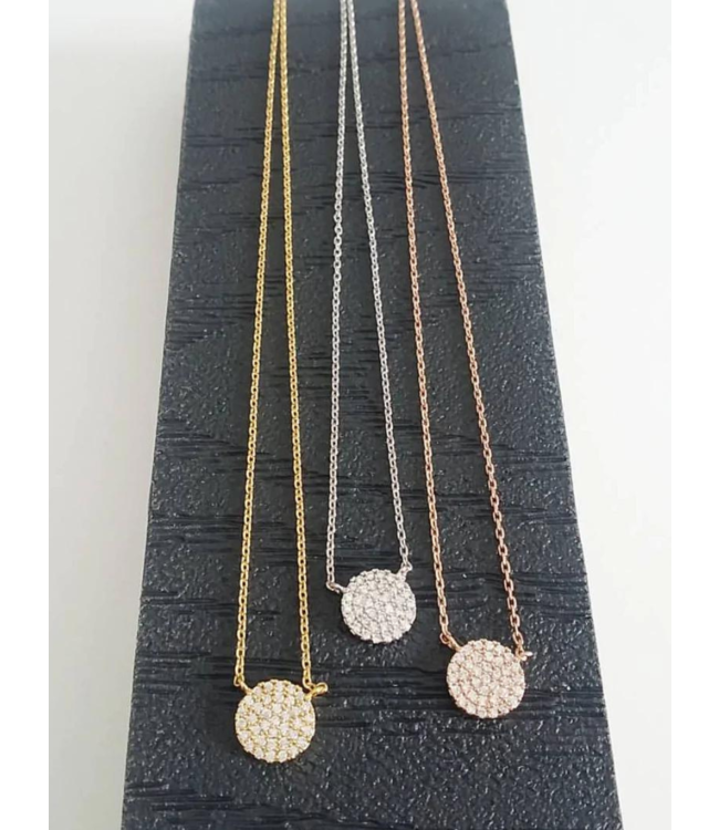 Must Have Necklace | Mini Flawless Pave Disc
