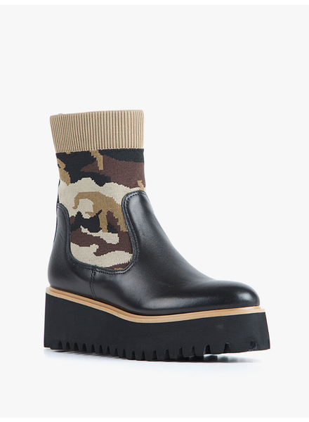 All Black Camo/Beige Flatform Sock Boot **FINAL SALE**