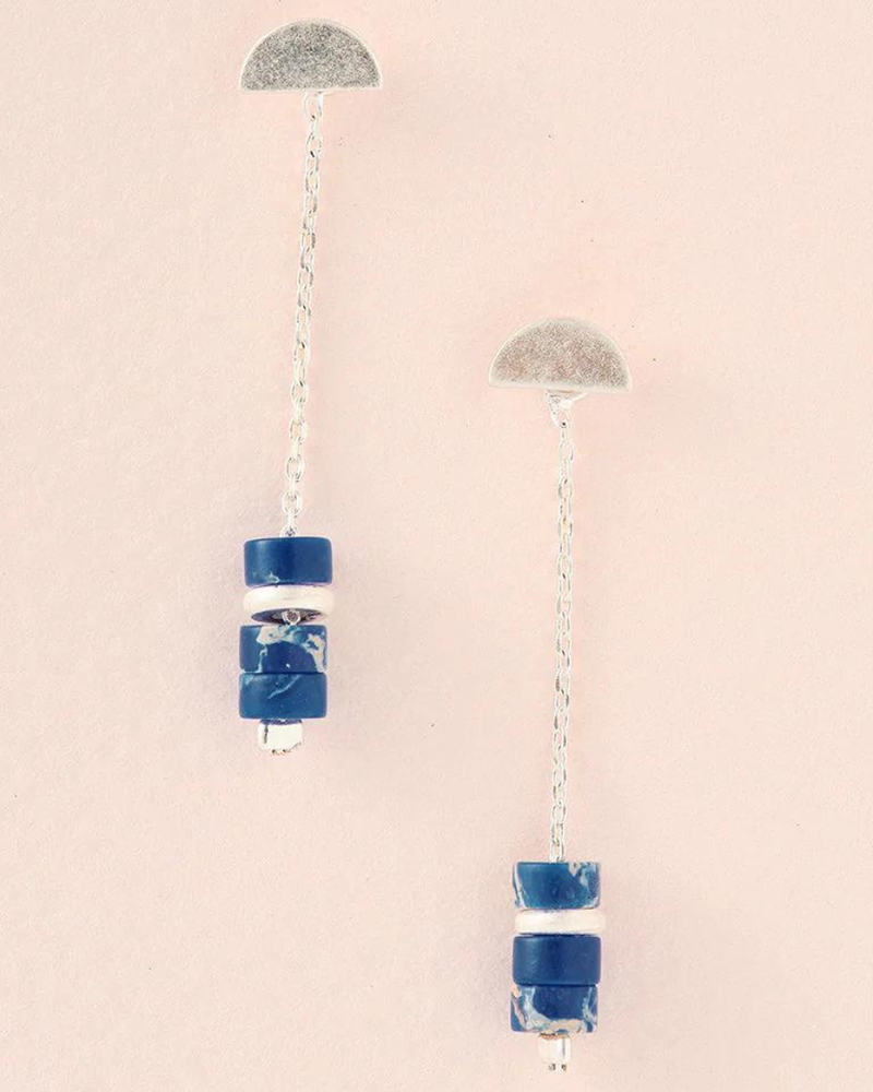 Scout Curated Wears Scout Stone Meteor Thread/Jacket Earring - Lapis/Silver