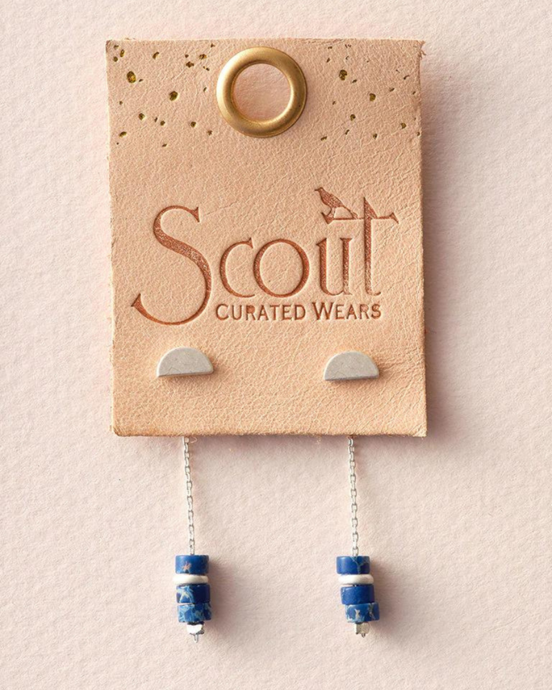 Scout Curated Wears Scout Stone Meteor Thread/Jacket Earring - Lapis/Silver