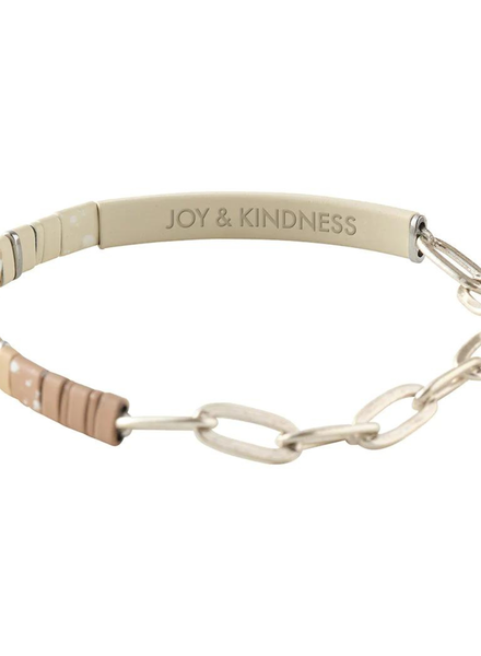 Scout Curated Wears Good Karma Ombre w/Chain Bracelet - Joy & Kindness Ivory/Silver