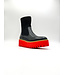 All Black Black/Red Flatform Sock Boot