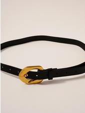 Avenue Zoe 'Oval Metal' Faux Leather Belt (More Colors)