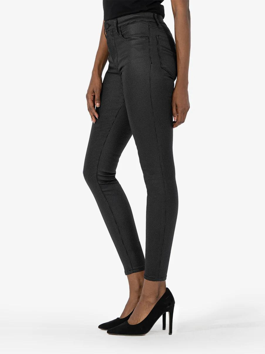 Kut from the Kloth 'Mia' Fab Ab High Rise Skinny Coated Jeans in Black -  Belle Up LLC