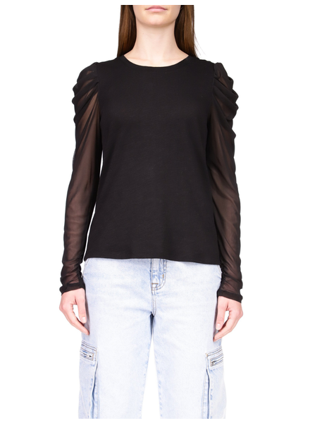 Sanctuary Clothing 'Win Me Over' Mesh Sleeve Top