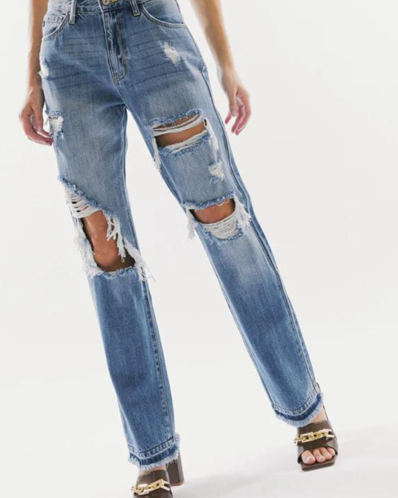 Kancan Kancan 'Millie' High Rise Straight Leg Jeans