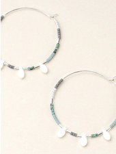 Scout Curated Wears Chromacolor Miyuki Large Hoop - Turquoise Multi/Silver