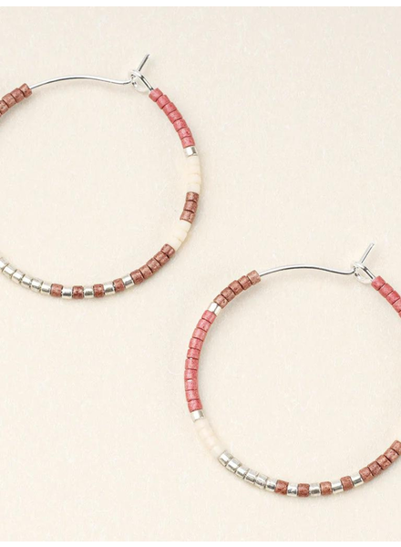 Scout Curated Wears Chromacolor Miyuki Small Hoop - Blush Multi/Silver