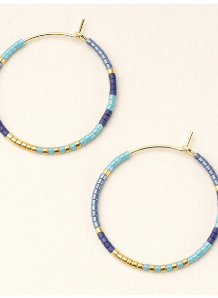 Scout Curated Wears Chromacolor Miyuki Small Hoop - Cobalt Multi/Gold