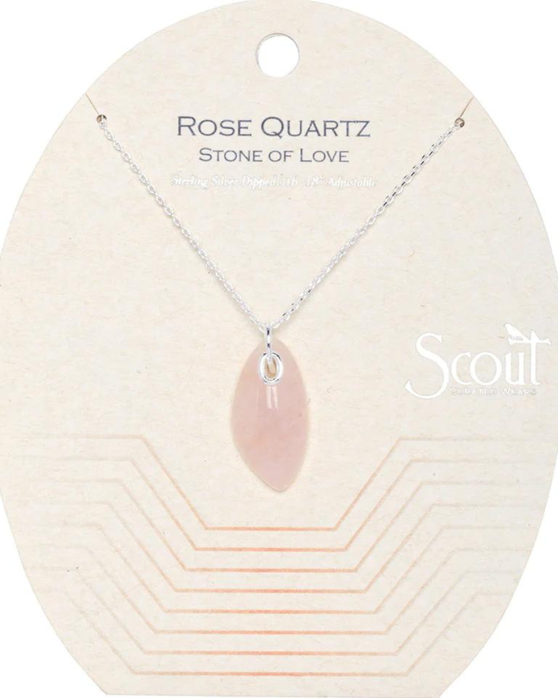 Scout Curated Wears Scout Organic Stone Necklace - Rose Quartz/Silver - Stone of Love