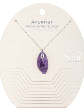 Scout Curated Wears Organic Stone Necklace - Amethyst/Silver - Stone of Protection