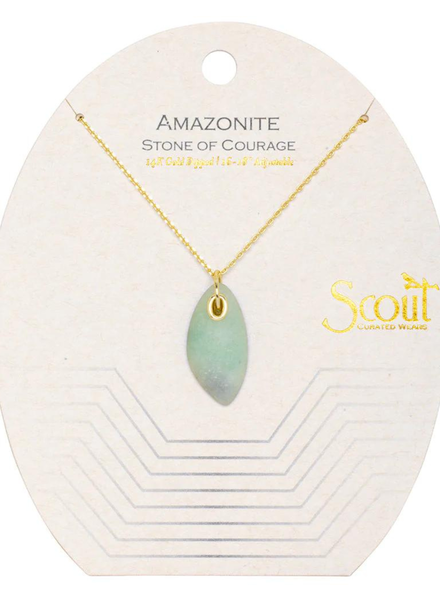 Scout Curated Wears Organic Stone Necklace - Amazonite/Gold - Stone of Courage