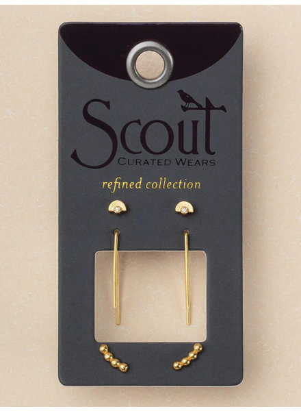 Scout Curated Wears Refined Stud Trio - Venus/Gold
