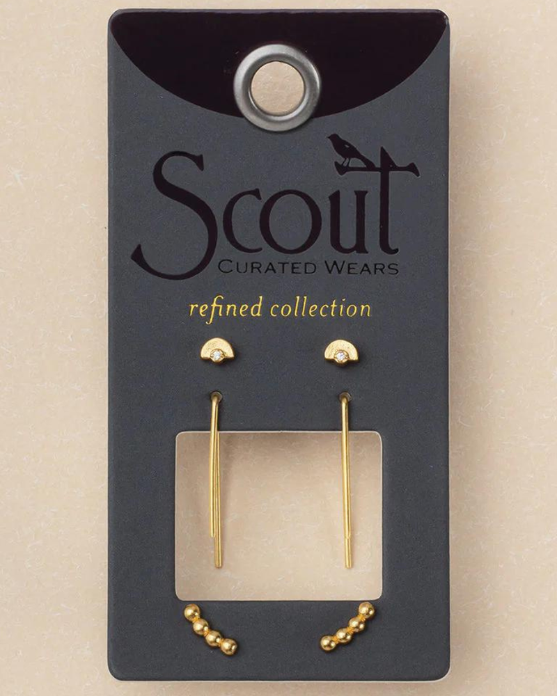 Scout Curated Wears Scout Refined Stud Trio - Venus/Gold