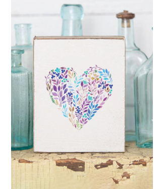 Rustic Marlin Decorative Wooden Block | Mosaic Heart **FINAL SALE**