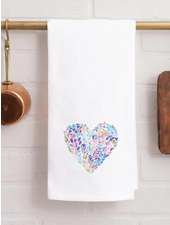 Rustic Marlin Mosaic Heart  Tea Towel