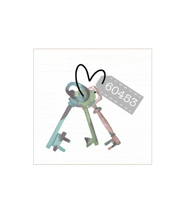 Rustic Marlin Zip Code Key Square Block | 60453