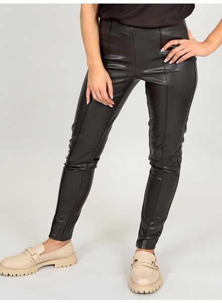 RD Style Black 'Fanita' Faux Leather Pintuck Legging - Belle Up LLC