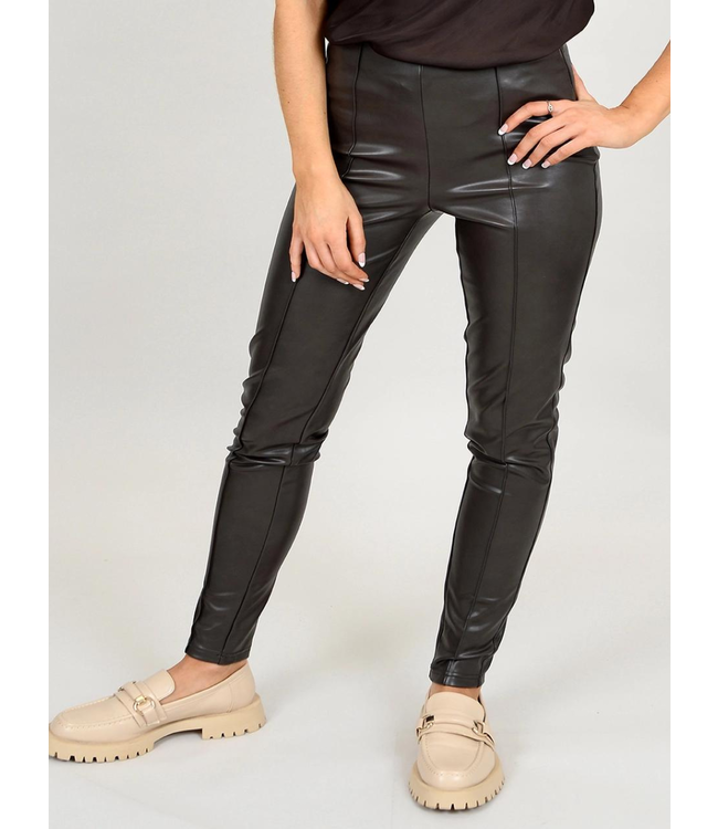 RD Style Black 'Fanita' Faux Leather Pintuck Legging - Bellē Up Boutique