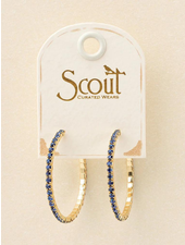 Scout Curated Wears Sparkle & Shine Sm Rhinestone Hoop Earring - Montana Blue/Gold