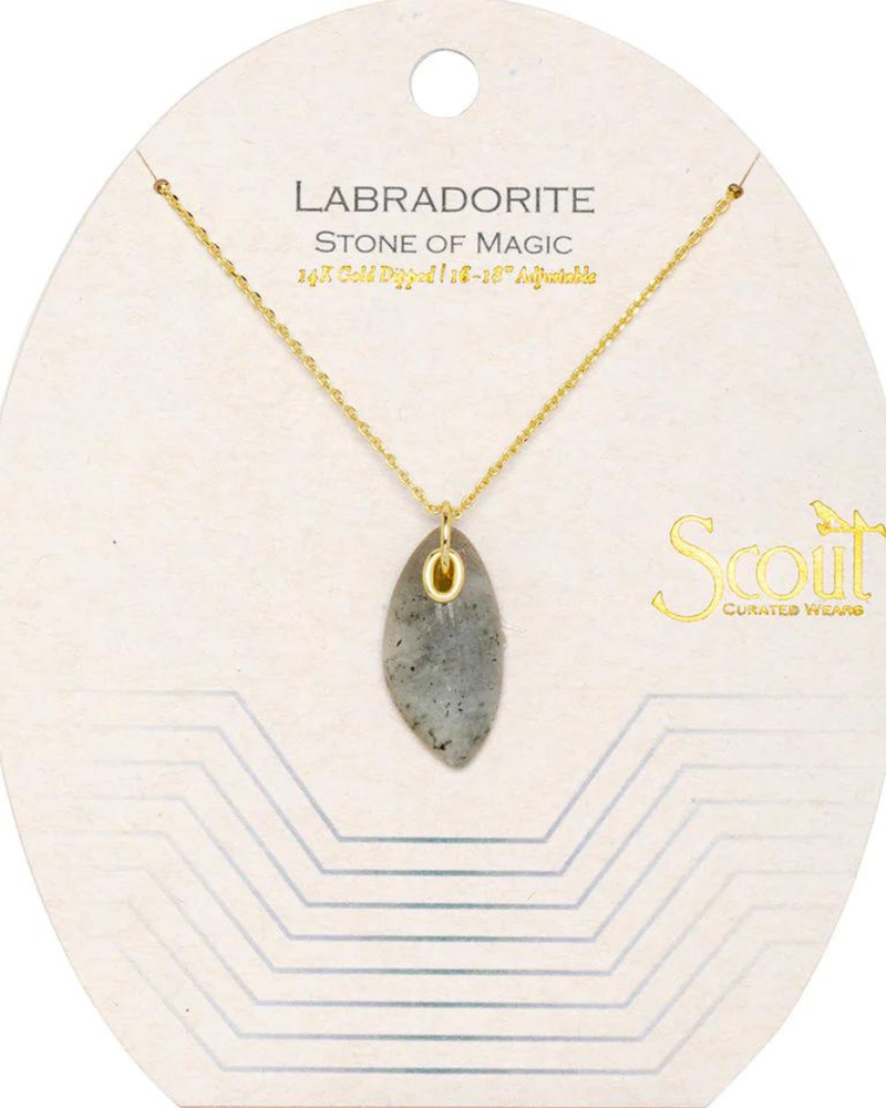 Scout Curated Wears Scout Organic Stone Necklace - Labradorite/Gold - Stone of Magic