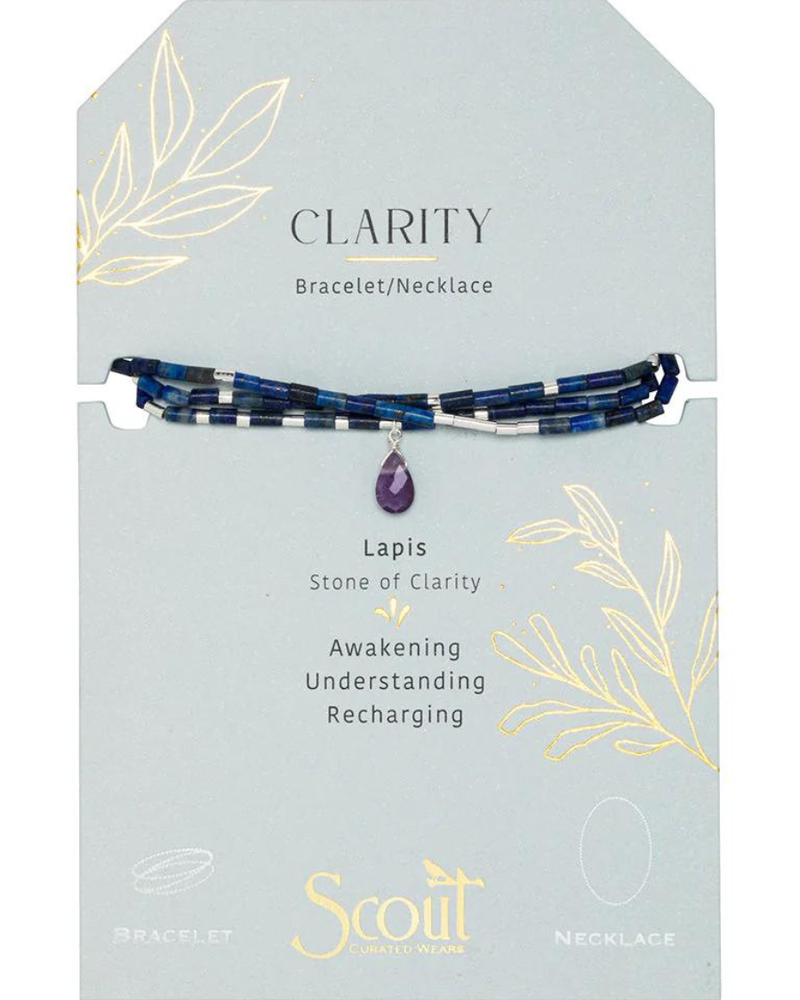 Scout Curated Wears Scout Teardrop Stone Wrap Lapis/Amethyst/Silver - Stone of Clarity