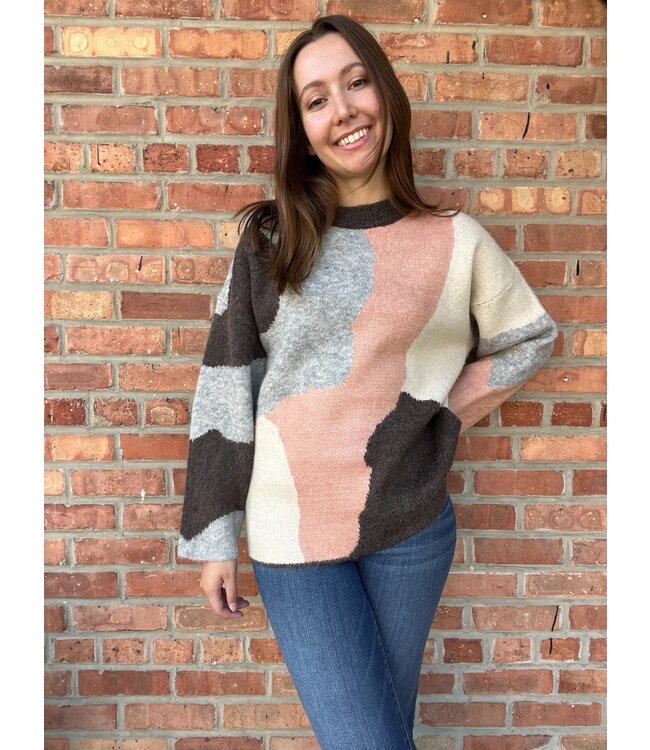 Crescent 'Chrissy' Color Block Sweater **FINAL SALE**