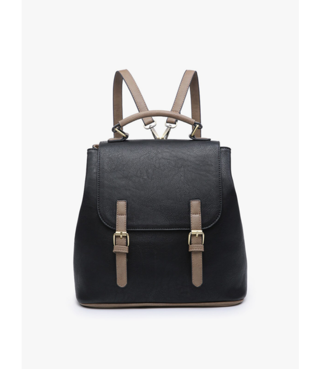 Jen & Co. 'Brooks' Convertible Backpack w/ Flapover Buckle/Snap
