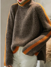 Theo & Spence Brown/Orange 'Now You See Me' Sweater