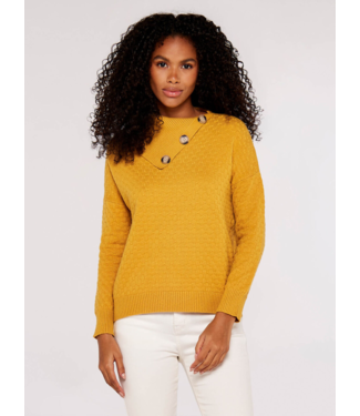 The Drop Women's Divya Pointelle Bralette Sweater, Pastel Yellow