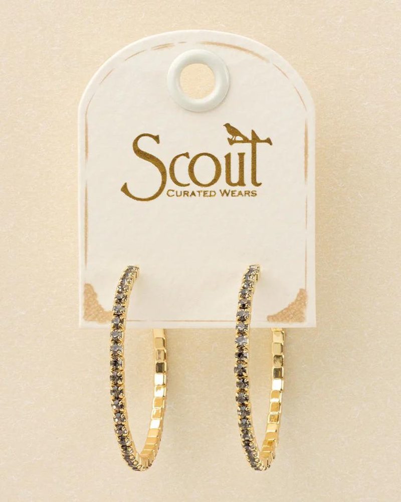 Scout Curated Wears Scout Sparkle & Shine Sm Rhinestone Hoop Earring - Greige/Gold