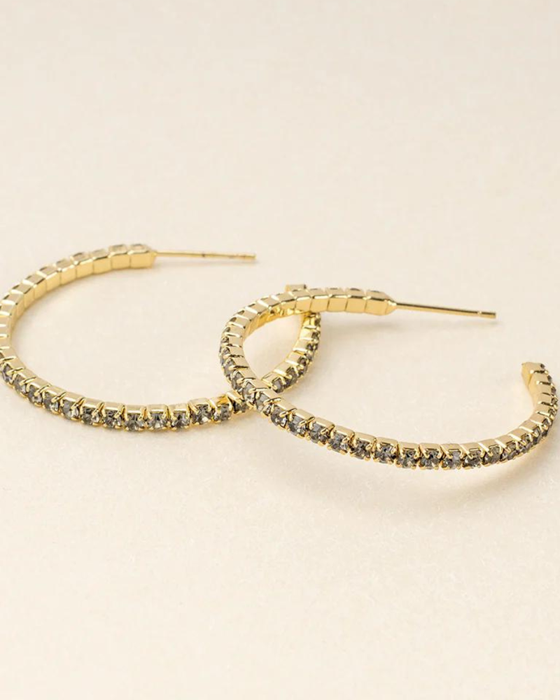 Scout Curated Wears Scout Sparkle & Shine Sm Rhinestone Hoop Earring - Greige/Gold