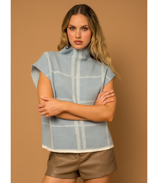 Gilli Blue/White ‘Mock Around the Clock’ Sweater Top **FINAL SALE**