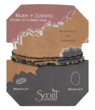 Scout Curated Wears Delicate Stone Wrap Bracelet/Necklace | Hematite (More Colors)