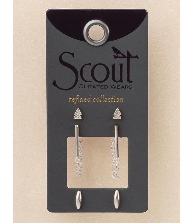 Scout Refined Earring Collection | Mars Stud Trio