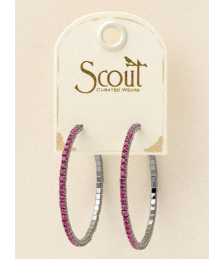Scout Curated Wears Sparkle & Shine Large Rhinestone Hoop Earrings | Gunmetal (More Colors)