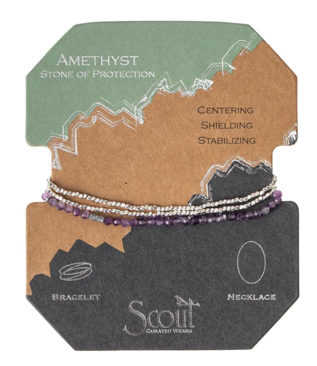 Scout Delicate Stone Wrap Bracelet/Necklace | Silver