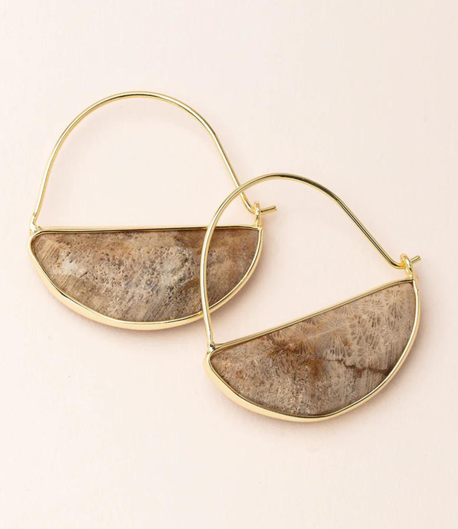 Scout Stone Prism Hoop Earrings | Gold