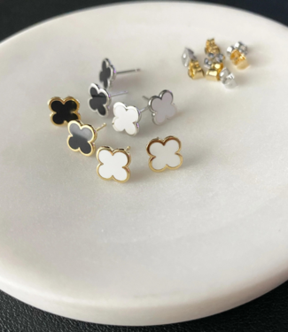 Must Have Earrings | Black Clover Leaf Enamel Earrings (More Colors)