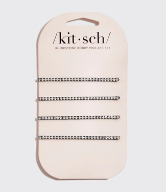 KITSCH Extra Long Rhinestone Bobby Pins - 4 Pack