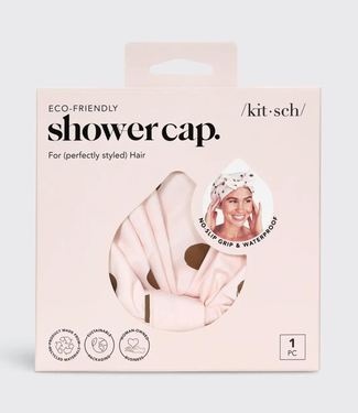 KITSCH Luxury Shower Cap | Blush Dot