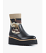 All Black Camo/Beige Flatform Sock Boot