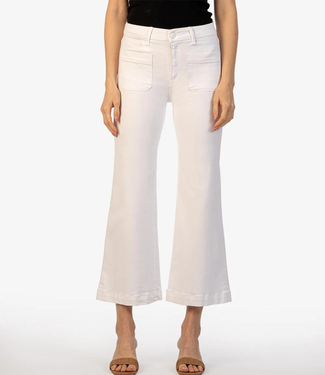 Kut from the Kloth Meg High Rise Fab Ab Wide Leg Jean in Optic White