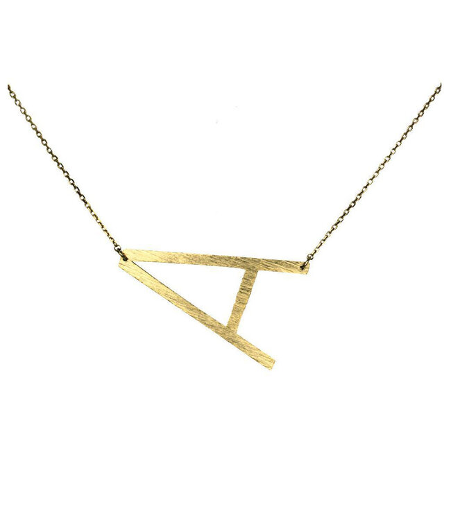 Textured Block Initial Necklace