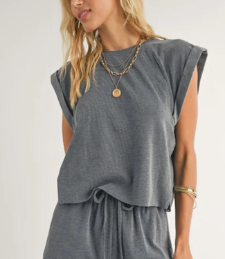 Sadie & Sage Navy ‘Sightseeing’ Cuff Sleeve Top