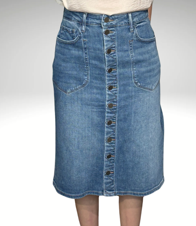 Button down jean skirt hotsell