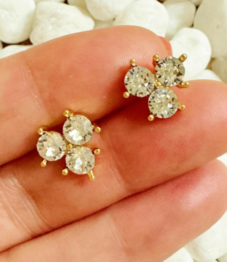 E+Y ‘Three Times The Bling’ Crystal Stud Earrings