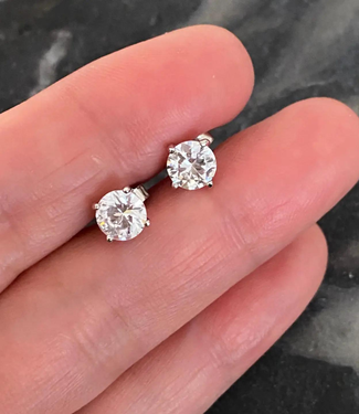 E+Y Sterling Silver ‘Perfect Cut’ Stud Earrings