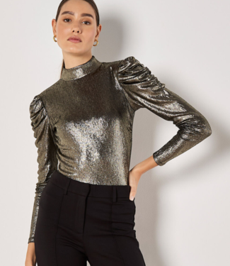 Apricot 'Foiled Again' Top **FINAL SALE**